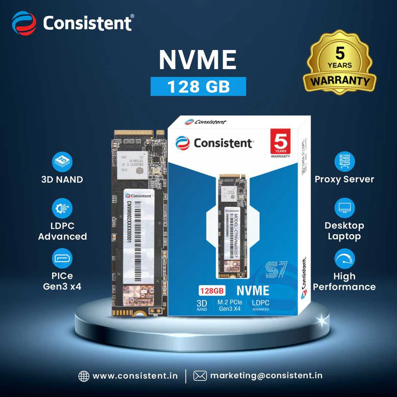128GB NVMe PCIe M.2 SSD 2280